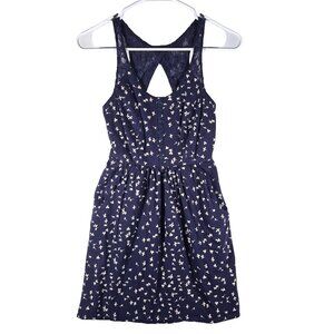 ONeill Women's Blue Floral Open Back Summer Dress Size XS